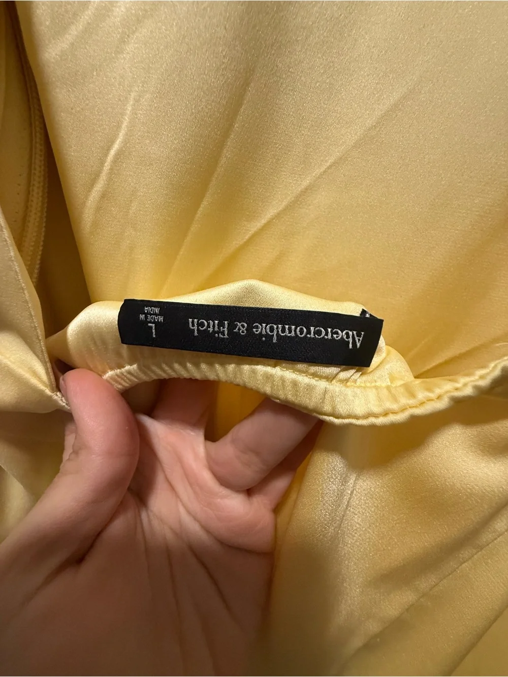 Abercrombie & Fitch Soft Yellow Satin Twist Maxi Dress - Yellow
